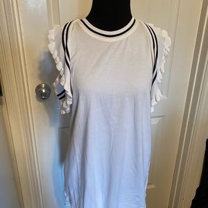 New cabi Cotten tank white with black